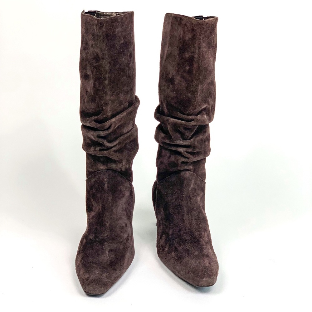 Talbots Women's Boots Size B Genuine Leather Suede Brown Mid Calf